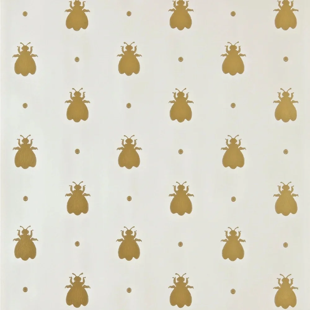 2 rolls of FARROW & BALL BUMBLE BEE WALLPAPER in cream n gold